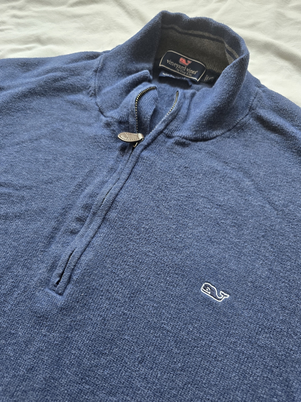 Vineyard Vines Men's Blue Half-Zip Sweater